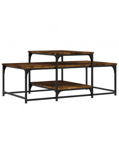 Tavolino da Salotto Rovere Fumo 102x60x45 cm Legno Multistrato