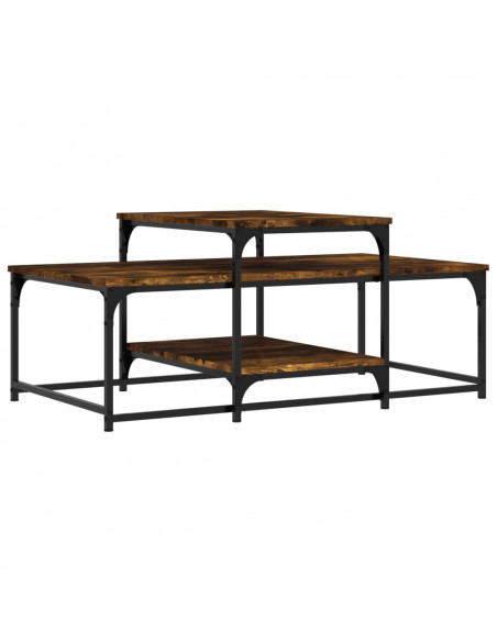 Tavolino da Salotto Rovere Fumo 102x60x45 cm Legno Multistrato