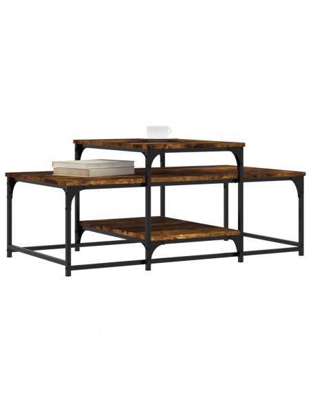 Tavolino da Salotto Rovere Fumo 102x60x45 cm Legno Multistrato