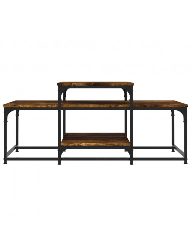 Tavolino da Salotto Rovere Fumo 102x60x45 cm Legno Multistrato