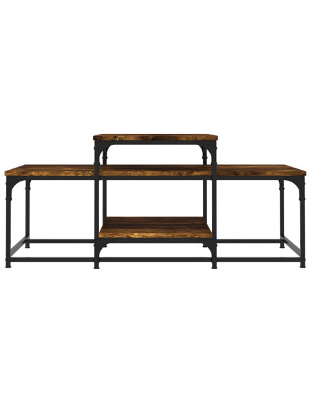 Tavolino da Salotto Rovere Fumo 102x60x45 cm Legno Multistrato