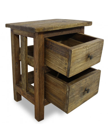 Comodino in Legno Massello di Recupero 40x30x51 cm