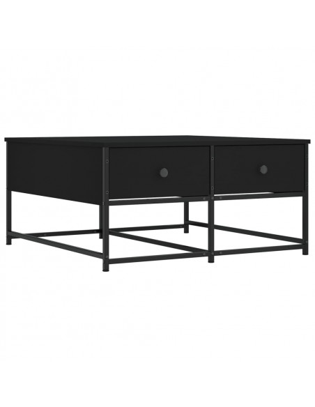 Tavolino da Salotto Nero 80x80x40 cm in Legno Multistrato