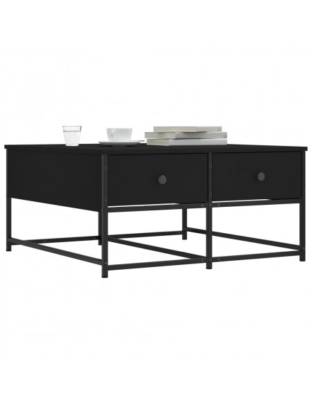Tavolino da Salotto Nero 80x80x40 cm in Legno Multistrato