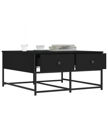 Tavolino da Salotto Nero 80x80x40 cm in Legno Multistrato