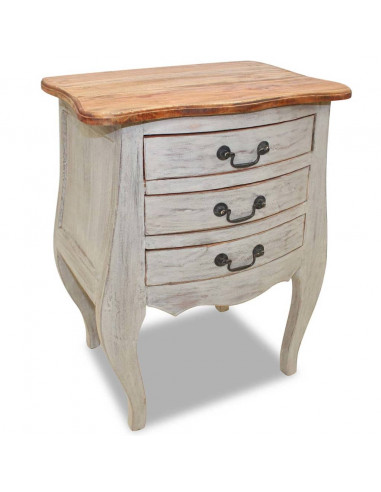 Comodino in Legno Massello di Recupero 48x35x64 cm