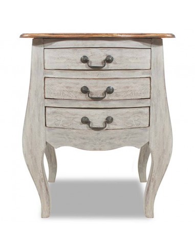 Comodino in Legno Massello di Recupero 48x35x64 cm