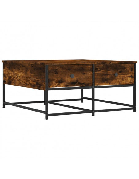 Tavolino da Salotto Rovere Fumo 80x80x40cm in Legno Multistrato