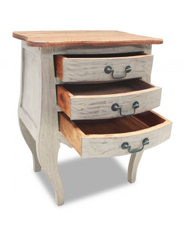 Comodino in Legno Massello di Recupero 48x35x64 cm