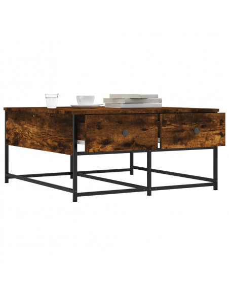Tavolino da Salotto Rovere Fumo 80x80x40cm in Legno Multistrato