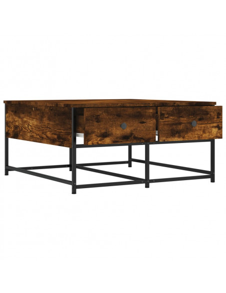 Tavolino da Salotto Rovere Fumo 80x80x40cm in Legno Multistrato
