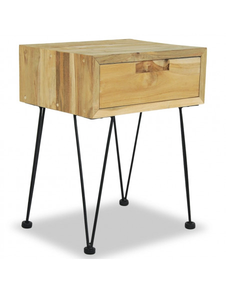 Comodino 40x30x50 cm in Legno Massello di Teak