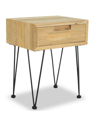 Comodino 40x30x50 cm in Legno Massello di Teak