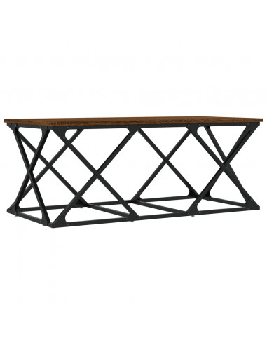 Tavolino Salotto Rovere Marrone 100x49x40 cm Legno Multistrato