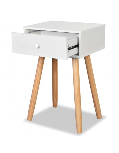 Comodini Set 2 pz in Massello di Pino 40x30x61 cm Bianchi