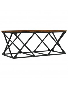 Tavolino da Salotto Rovere Fumo 100x49x40 cm Legno Multistrato 2