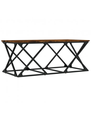 Tavolino da Salotto Rovere Fumo 100x49x40 cm Legno Multistrato