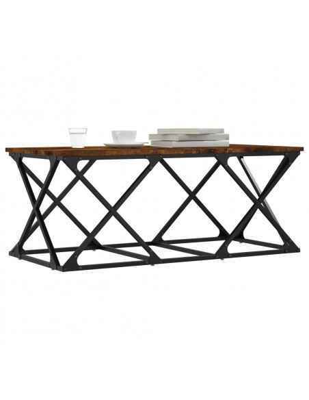 Tavolino da Salotto Rovere Fumo 100x49x40 cm Legno Multistrato