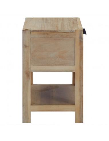 Comodino con Cassetto 40x30x48 cm in Legno Massello di Acacia