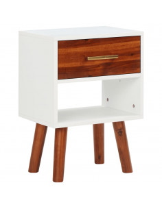 Comodino in Legno Massello di Acacia 40x30x57 cm 2