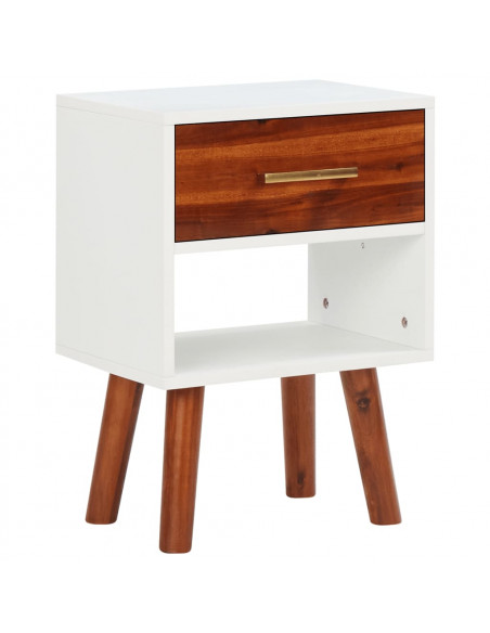 Comodino in Legno Massello di Acacia 40x30x57 cm
