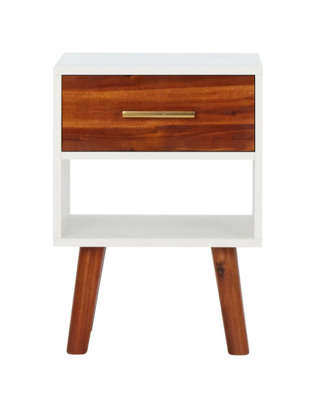 Comodino in Legno Massello di Acacia 40x30x57 cm