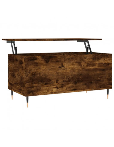 Tavolino da Salotto Rovere Fumo 90x44,5x45 cm Legno Multistrato