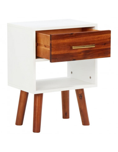 Comodino in Legno Massello di Acacia 40x30x57 cm