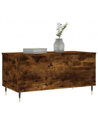 Tavolino da Salotto Rovere Fumo 90x44,5x45 cm Legno Multistrato