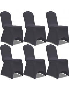 Fodera Elastica per Sedie 6 pz. Antracite 2