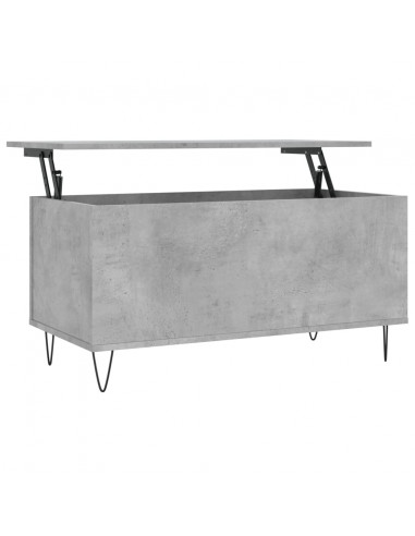 Tavolino Salotto Grigio Cemento 90x44,5x45 cm Legno Multistrato