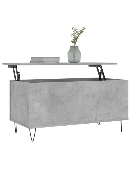 Tavolino Salotto Grigio Cemento 90x44,5x45 cm Legno Multistrato