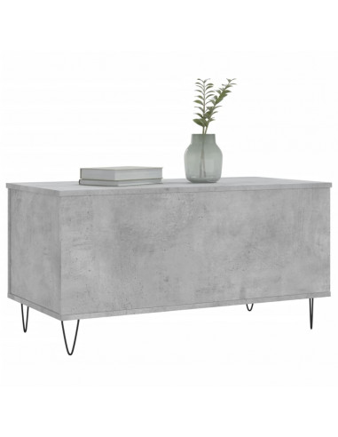 Tavolino Salotto Grigio Cemento 90x44,5x45 cm Legno Multistrato