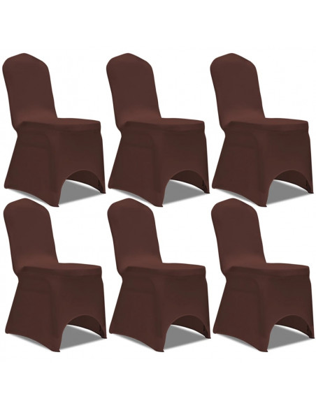 Fodera Elastica per Sedie 6 pz. Marrone