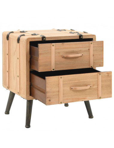 Comodino in Legno Massello di Abete 50x35x57 cm