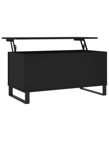 Tavolino da Salotto Nero 90x44,5x45 cm in Legno Multistrato