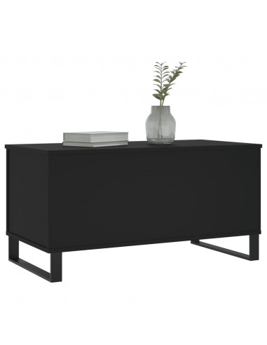 Tavolino da Salotto Nero 90x44,5x45 cm in Legno Multistrato