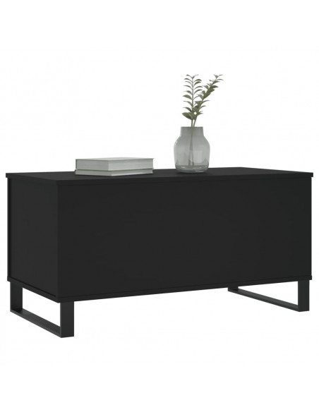 Tavolino da Salotto Nero 90x44,5x45 cm in Legno Multistrato