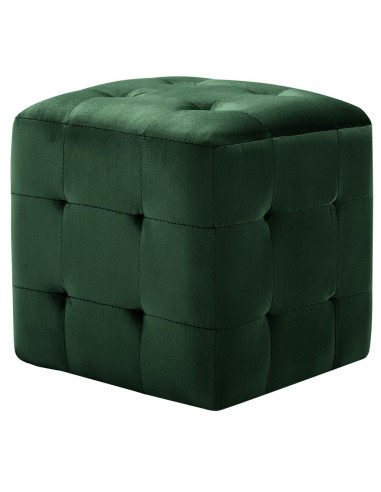 Comodini 2 pz Verde 30x30x30 cm in Tessuto Vellutato