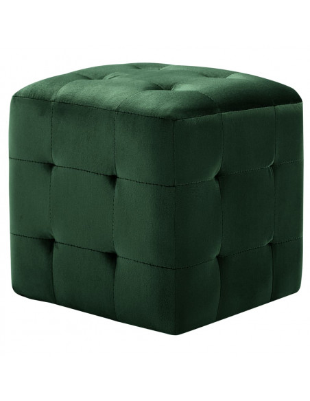 Comodini 2 pz Verde 30x30x30 cm in Tessuto Vellutato