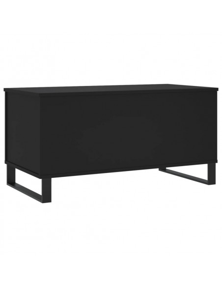 Tavolino da Salotto Nero 90x44,5x45 cm in Legno Multistrato