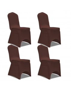 Fodera Elastica per Sedie 4 pz. Marrone 2