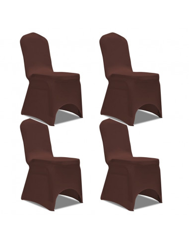 Fodera Elastica per Sedie 4 pz. Marrone