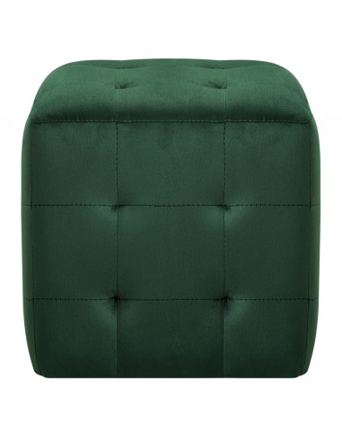 Comodini 2 pz Verde 30x30x30 cm in Tessuto Vellutato