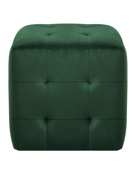 Comodini 2 pz Verde 30x30x30 cm in Tessuto Vellutato