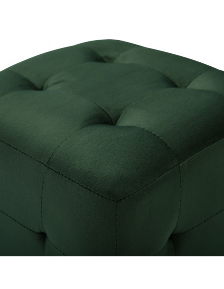 Comodini 2 pz Verde 30x30x30 cm in Tessuto Vellutato