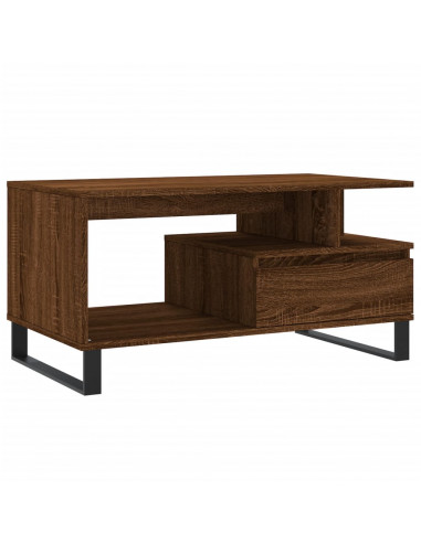 Tavolino Salotto Rovere Marrone 90x49x45 cm Legno Multistrato