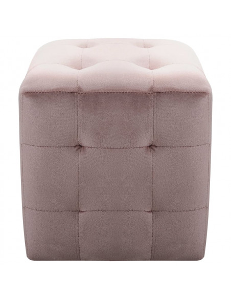 Comodini 2 pz Rosa 30x30x30 cm in Tessuto Vellutato