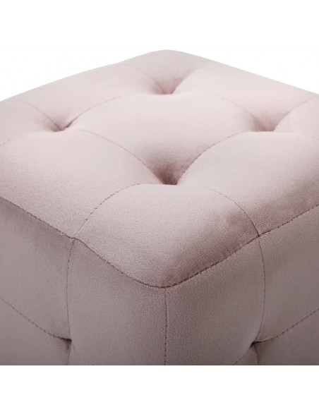 Comodini 2 pz Rosa 30x30x30 cm in Tessuto Vellutato