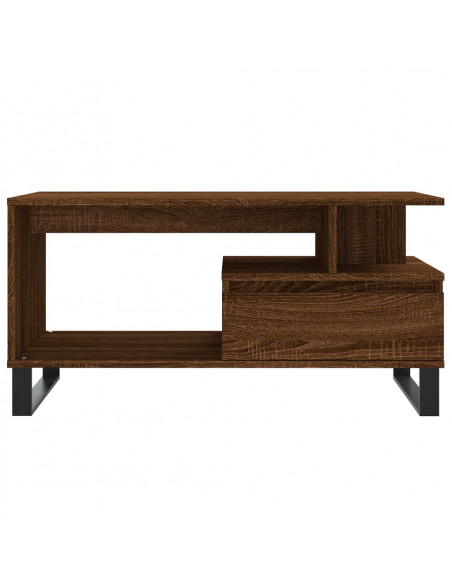 Tavolino Salotto Rovere Marrone 90x49x45 cm Legno Multistrato